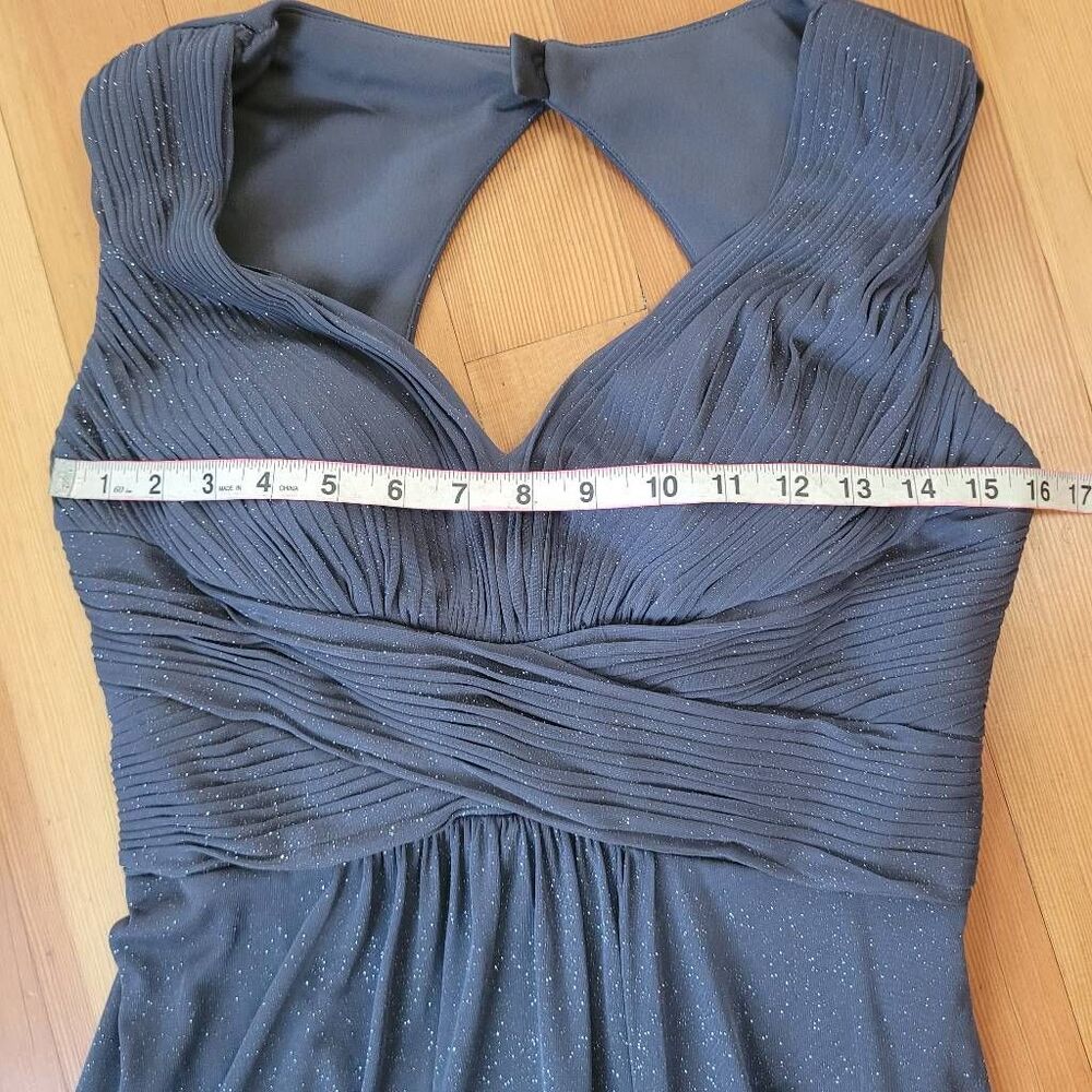 Alex Evenings 6 dark grey glitter shimmer formal dress prom babydoll cut open ba - Picture 13 of 14